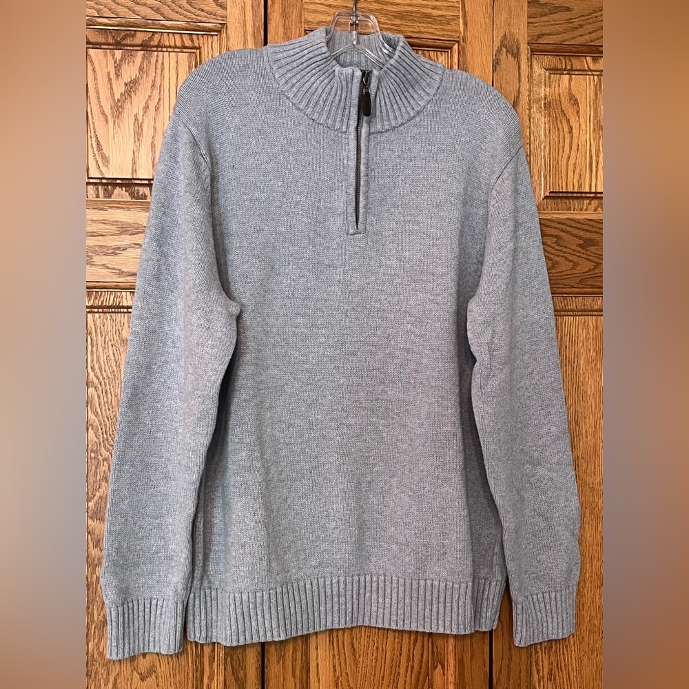 L.L. Bean Men's Gray Half-Zip Sweater L-Reg